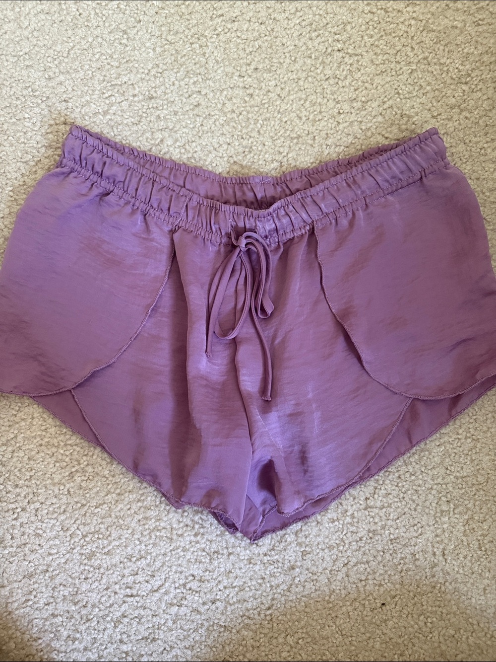 La Hearts Lavender Drawstring Sleep Shorts
